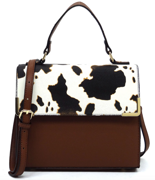 Animal Print Color Block Satchel