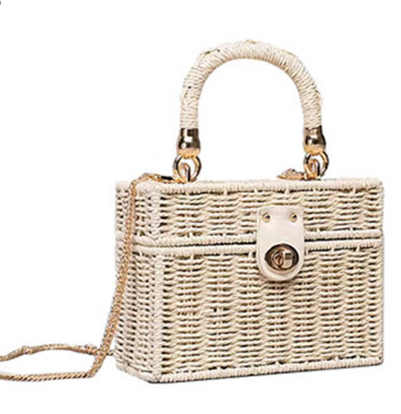 Straw Box Satchel