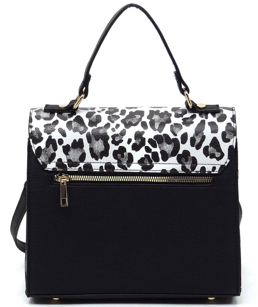 Animal Print Color Block Satchel