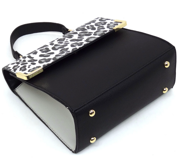 Animal Print Color Block Satchel