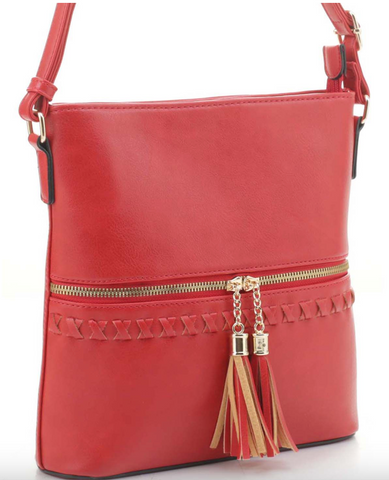 Whipstitch Tassel Crossbody