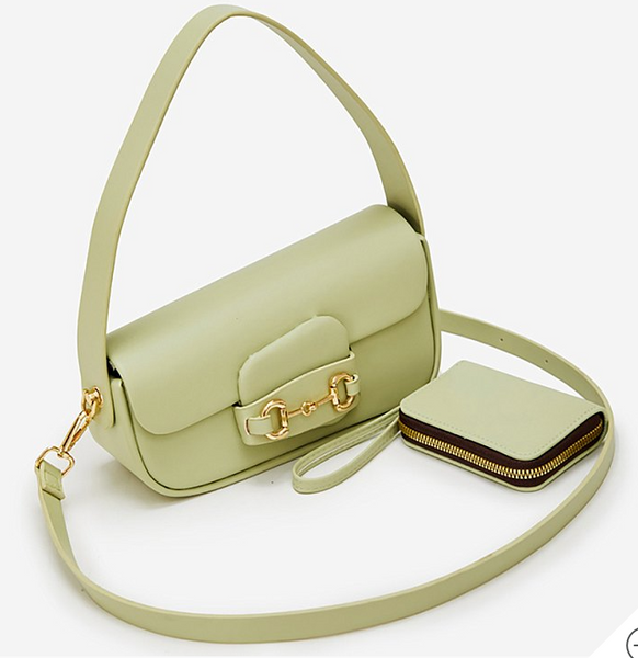 2 Pc Olive Handbag Set