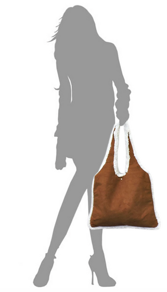 Suede Sherpa Tote