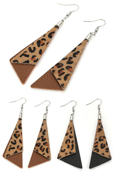 Triangle Animal Print Earrings