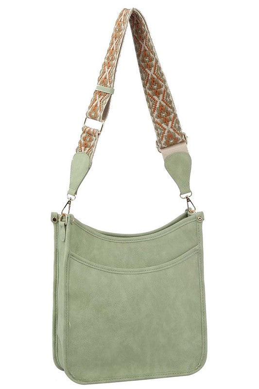 Yuanbang Crossbody Bag with Wide Strap Leather Shoulder Bag for Women Camera Purse Shoulder Handbag-Green, Women's, Size: 22*8*16CM